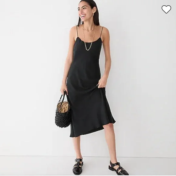 J crew black slip dress